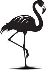 Beautiful flamingo bird silhouette illustration isolated on a white background