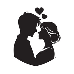 Love couple silhouette vector illustration