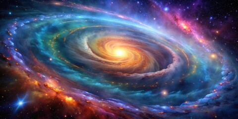 Colorful space galaxy cloud nebula with stary night cosmos and universe spiral Supernova background wallpaper, colorful