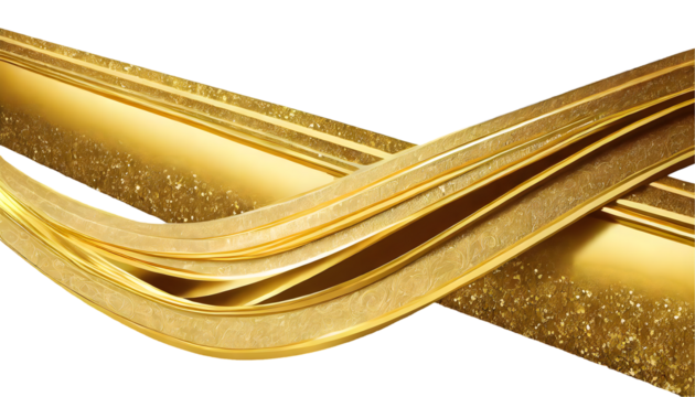 Gold Dividing Line on a isolated on white background. Generative AI.