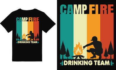Obraz premium Camping t shirt design vector file. Mountain camping t shirt. Gift t-shirt for men.