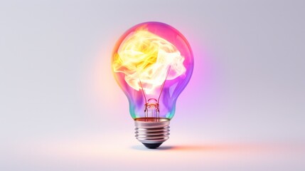 Old classic lamp with bright rainbow colors inside. Neural network ai generated art