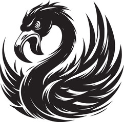 Beautiful flamingo bird silhouette illustration isolated on a white background