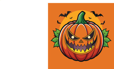 Cute Pumpkin Halloween vector Illustration
