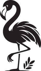 Beautiful flamingo bird silhouette illustration isolated on a white background