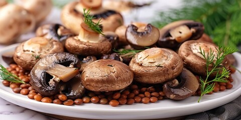 mushrooms on a plate
