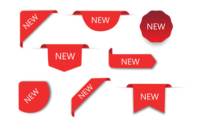 set of red sale labels