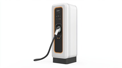 Elegant EV power point design on white background