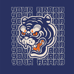 tiger head vector, tiger icon	
