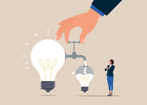 Idea Found. Sharing idea and transfer wisdom. Vision to discover new solution or idea, curiosity, searching for success. Modern vector illustration in flat style.