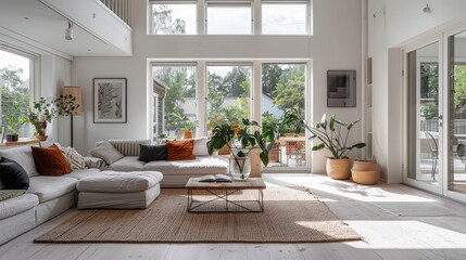 Serene Scandinavian Haven: Minimalist Home with Open-Plan Layout and Abundant Natural Light