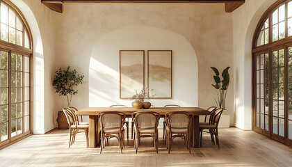 Colourful dining room Spanish Revival Interior Design style