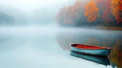 Solitude on a Misty Lake
