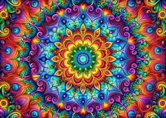 Kaleidoscopic Wonder: Psychedelic vectors with vibrant colors, swirling patterns, and a mesmerizing effect.