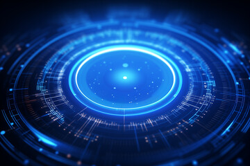 Fototapeta premium Abstract technology digital circle line electronic network data innovation concept background.