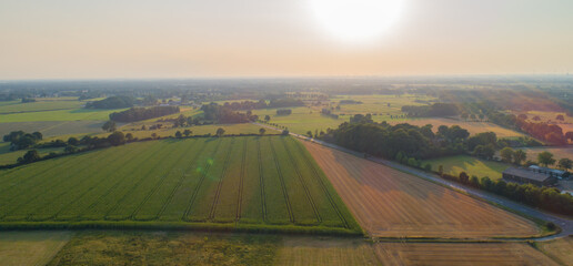 Drohnen Luftaufnahme von diverse Landwirtschaftliche Agrar Felder 
