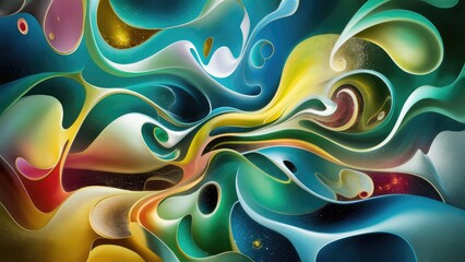  a mesmerizing abstract painting with a vibrant