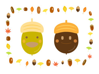 どんぐり　キャラクター　可愛い　 © mugichocolate