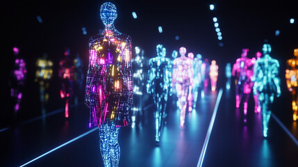 AI-Powered Virtual Fashion Show with Holographic Models and Dynamic Designs, Featuring Cutting-Edge Technology, Real-Time Garment Adaptation, and Immersive Digital Runway Experience for the Future of 