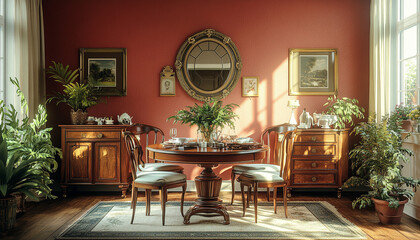 Colourful dining room Victorian Interior Design Style