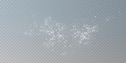 Sparks of dust and stars shine with special light. Vector sparks on transparent dark background. Christmas light effect. Sparkling particles of magic dust.	