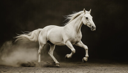 black and white horse on the field