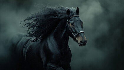 black horse portrait