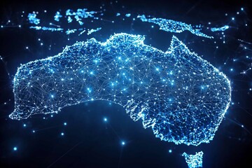 Digital map of australia network connectivity created with generative ai