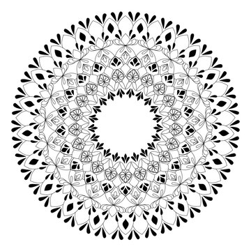 recommend clip art: Silhouette of a mandala arts of vector illustration