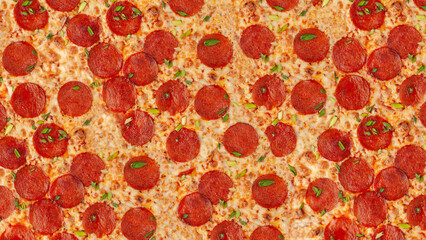 Pepperoni pizza texture background realistic 3d render