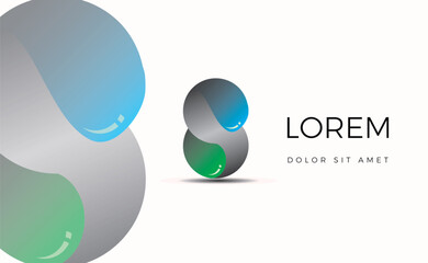 Logo icon two drops of viscous liquid will fall