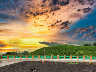 Picture of Chacha Kota view point at Banswara, Scenic view shot against beautiful sunset