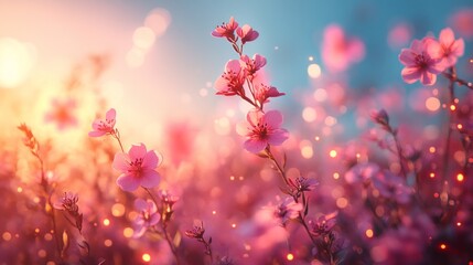 Pink Blossoms in a Field of Dreams