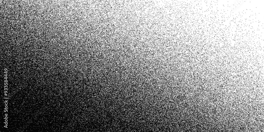 Leinwandbilder noise dot grain background with gradient grunge texture, abstract vector. grain noise of black irreg