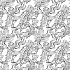 Seamless abstract hand-drawn pattern lines for background. Black and white shapes.
