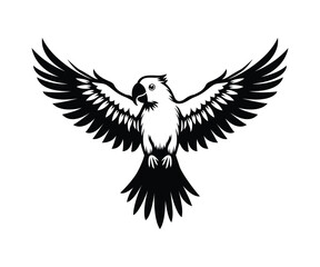 Naklejka premium Flying parrot vector