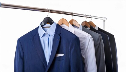 fashion background - men's suits on hanger