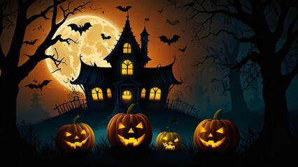 Fototapeta premium halloween background with pumpkin