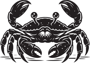 Sea crab silhouette illustration isolated on a white background