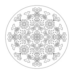 Mandala. Hearts and Flowers.
