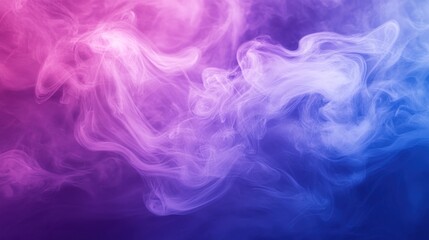 Abstract Smoke with Pink and Blue Gradient Background