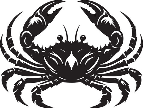 recommend clip art: Sea crab silhouette illustration isolated on a white background