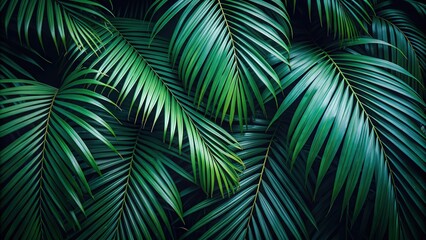 Low key image of dark palm leaves in a natural background setting , palm leaves, dark, foliage, nature, tropical, low key
