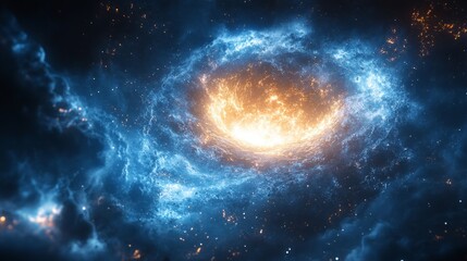 Obraz premium Cosmic Firestorm: A Fiery Nebula in Space