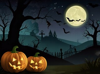 Fototapeta premium halloween background with pumpkin