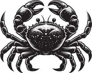 Sea crab silhouette illustration isolated on a white background