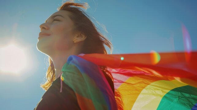 The person with pride flag