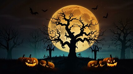 Fototapeta premium halloween background with pumpkin