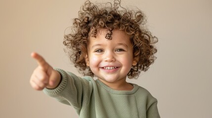 The joyful curly-haired child