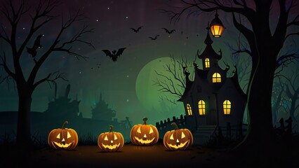 Fototapeta premium halloween background with pumpkin